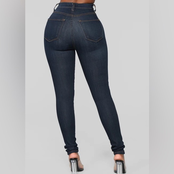FASHION NOVA Classic High Waist Skinny Jeans Dark Denim Size 11 NEW - Picture 3 of 16